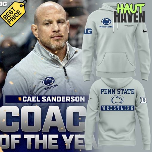 Penn State Nittany Lions New Coach Cael Sanderson Grey Hoodie