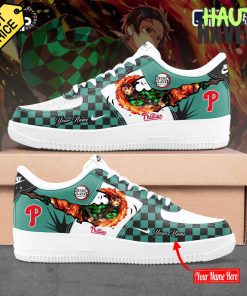 Philadelphia Phillies MLB x Demon Slayer Personalized Air Force 1 Sneaker