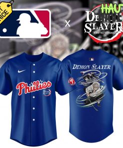 Philadelphia Phillies x Demon Slayer MLB 2025 Special Collab Baseball Jersey