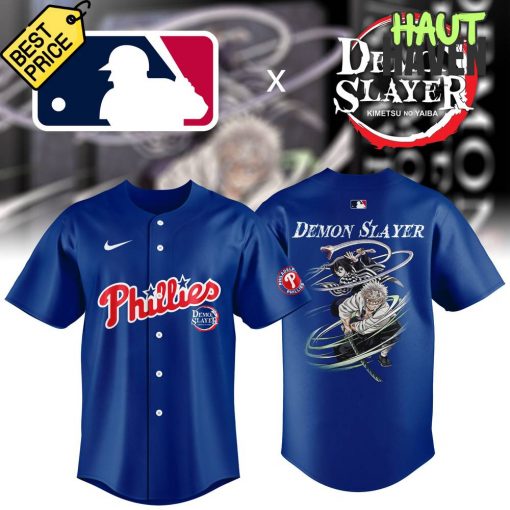 Philadelphia Phillies x Demon Slayer MLB 2025 Special Collab Baseball Jersey