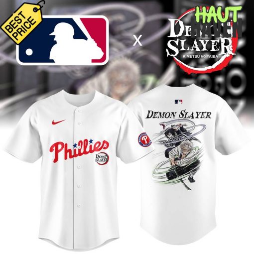 Philadelphia Phillies x Demon Slayer MLB 2025 Special Collab Baseball Jersey