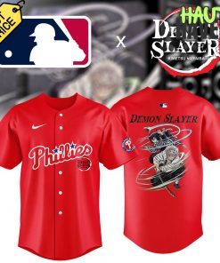 Philadelphia Phillies x Demon Slayer MLB 2025 Special Collab Baseball Jersey