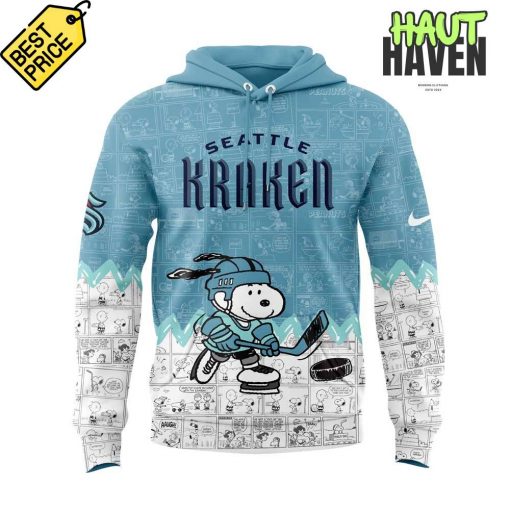 Seattle Kraken 75 Years Anniversary of Peanuts Special New Hoodie