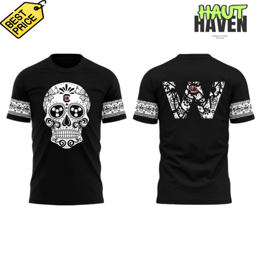 South Carolina Gamecocks Calavera Pattern Special Black Shirt