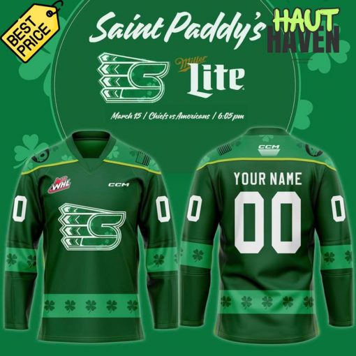 Spokane Chiefs Saint Paddy’s 2025 Special Hockey Jersey