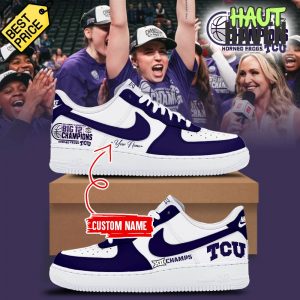 TCU Horned Frogs Women's Basketball Big 12 Tournament Champions Air Force 1 Sneaker