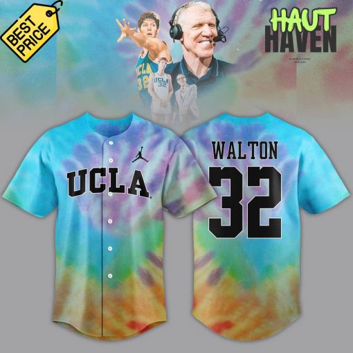 UCLA Bruins Basketball Honors the Late Bill Walton Hippie Pattern Baseball Jersey