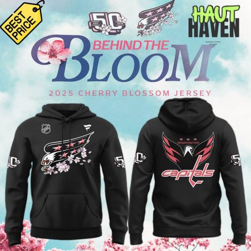 Washington Capitals Cherry Blossom 50th Anniversary Black Hoodie