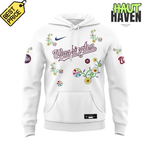 Washington Nationals Takashi Murakami x MLB World Tour Tokyo Series White Flower Hoodie