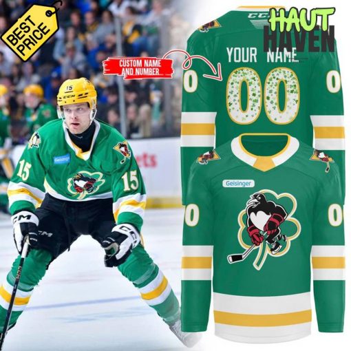 Wilkes Barre/Scranton Penguins St. Patrick’s Day 2025 Special Hockey Jersey