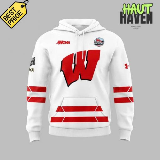 Wisconsin Badgers WCHA Final Faceoff Champions Special White Hoodie