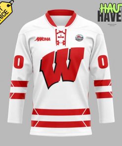 Wisconsin Badgers WCHA Final Faceoff Champions White Hockey Jersey