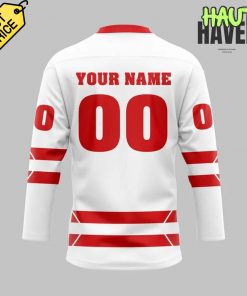 Wisconsin Badgers WCHA Final Faceoff Champions White Hockey Jersey